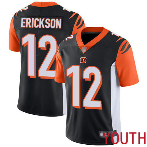 Cincinnati Bengals Limited Black Youth Alex Erickson Home Jersey NFL Footballl #12 Vapor Untouchable